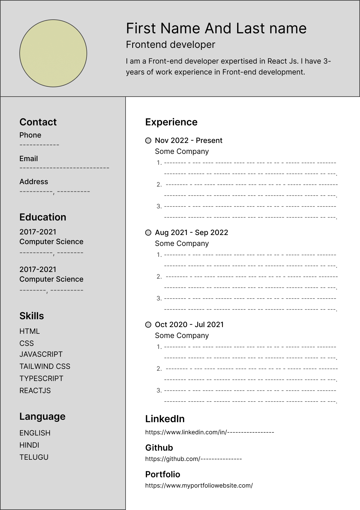 sample resume